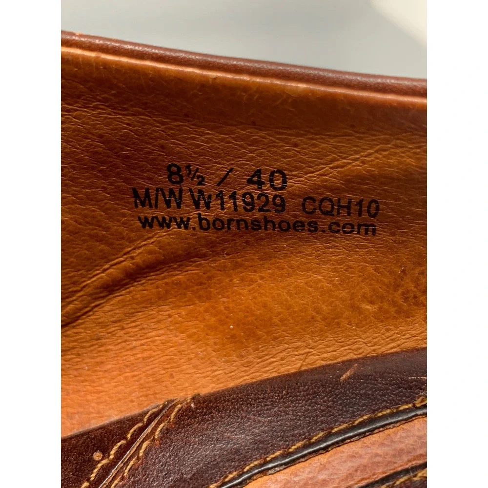 Born Handcrafted Footwear Brown Leather Heeled Booties W11929 Women's Sz 8.5‎